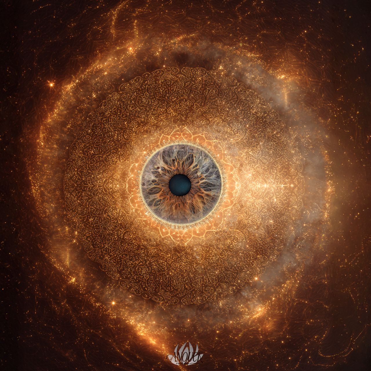 Détail d’iris transformé en œuvre artistique personnalisée